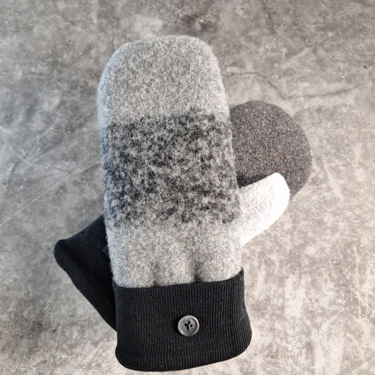 Medium - Black on Grey-Pure Wool