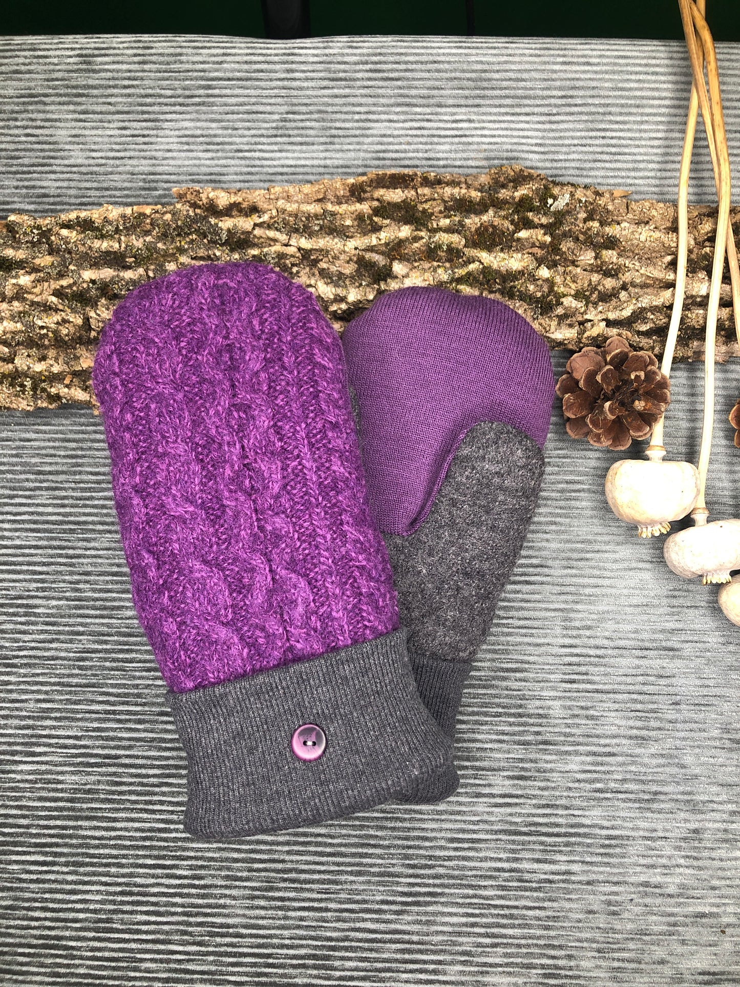 Medium- Aran- Purple Pure Wool